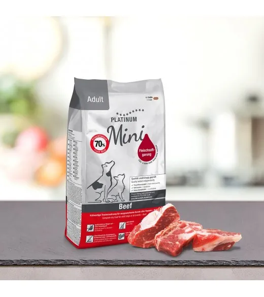 4 x 900 g PLATINUM MINI Oksekød voksen hundefoder PLATINUM MINI Adult Hundefoder Oksekød og Kartoffel er et sundt komplet hundef 4 x 900 g PLATINUM MINI Oksekød voksen hundefoder PLATINUM MINI Adult Hundefoder Oksekød og Kartoffel er et sundt komplet hundef