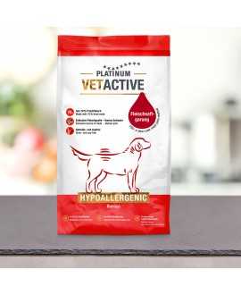 15 kg PLATINUM Vetactive Hypoallergenic Hundefoder Til ernæringsfølsomme hunde Flere og flere hunde lider i dag af foderintolera