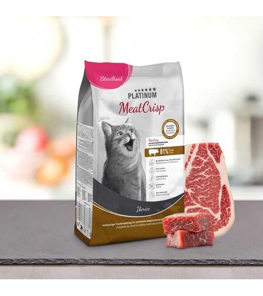 7,5 kg PLATINUM MeatCrisp Sterilised Iberico kattemad 7,5 kg PLATINUM MeatCrisp Sterilised Iberico kattemad