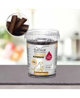 4 stk PLATINUM Fit-Stick Kylling og Kanin 300 gram PLATINUM snack stænger af det bedste fra frisk slagtet kylling og kanin, uden