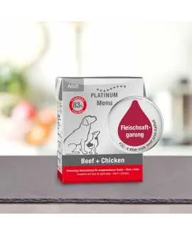 1/1 karton stor PLATINUM Menu Oksekød og Kylling 12 x 375 gram 