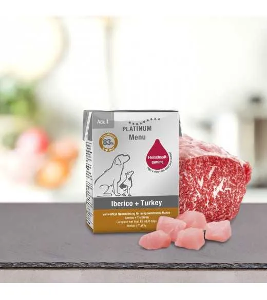 1/1 karton mellem PLATINUM Menu Iberico og Kalkun 12 x 185 gram PLATINUM MENU Iberico og Kalkun indeholder kun ingredienser af h 1/1 karton mellem PLATINUM Menu Iberico og Kalkun 12 x 185 gram PLATINUM MENU Iberico og Kalkun indeholder kun ingredienser af h
