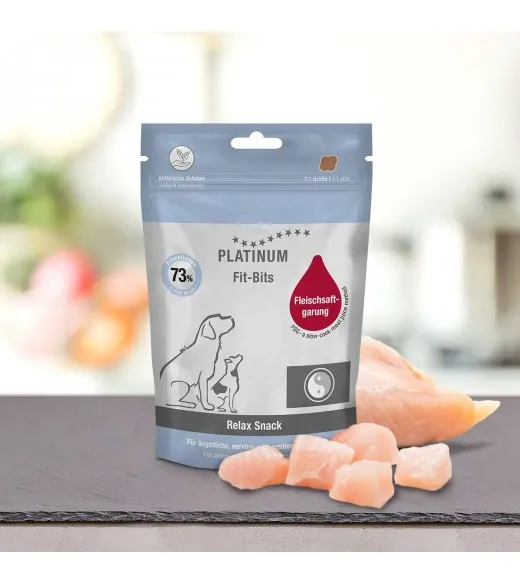 24 x 150 gram PLATINUM Fit-Bits Relax Fit-Bits Relax hjælper din hund med at slappe af, når den befinder sig i en presset eller 24 x 150 gram PLATINUM Fit-Bits Relax Fit-Bits Relax hjælper din hund med at slappe af, når den befinder sig i en presset eller