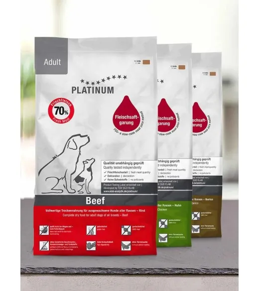 3 x 5 kg Adult Mix - PLATINUM hundefoder - Kylling, okse og iberico 3 x 5 kg Adult Mix - PLATINUM hundefoder - Kylling, okse og iberico