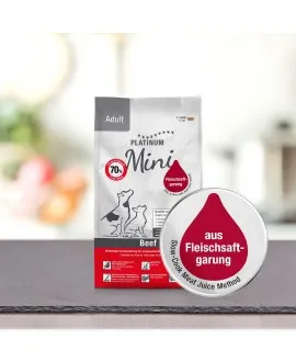 900 g PLATINUM MINI Oksekød voksen hundefoder PLATINUM MINI Adult Hundefoder Oksekød og Kartoffel er et sundt komplet hundefoder