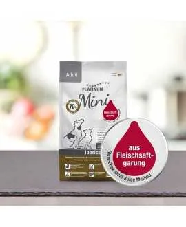 14 x 900 g PLATINUM MINI Iberico voksen hundefoder PLATINUM MINI Adult Iberico og Grønt er et sundt komplet koldpresset hundefo