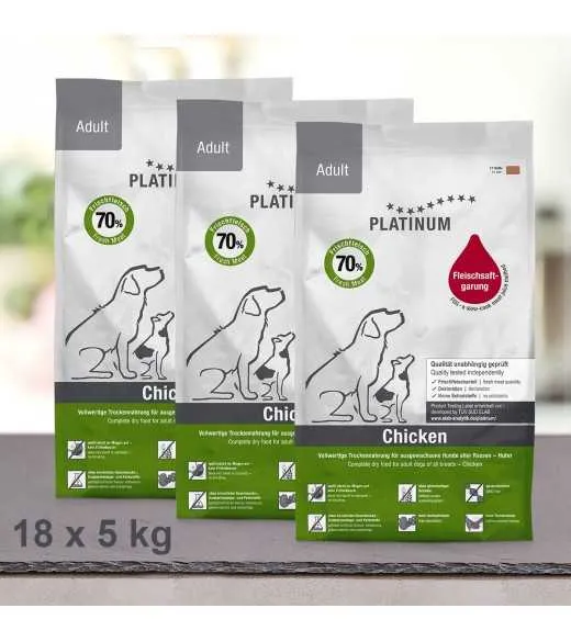 90 kg PLATINUM Kylling voksen hundefoder 90 kg PLATINUM Kylling voksen hundefoder