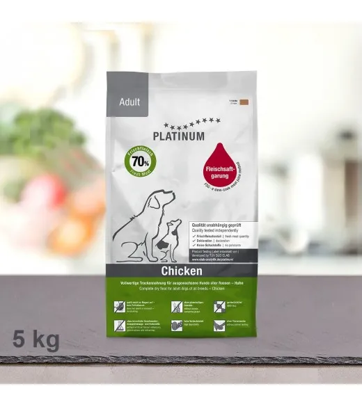 5 kg PLATINUM Kylling voksen Hundefoder PLATINUM