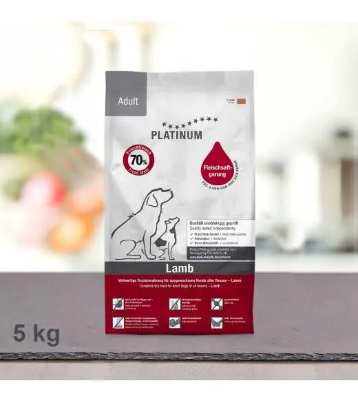 5 kg PLATINUM Lam Voksen hundefoder PLATINUM