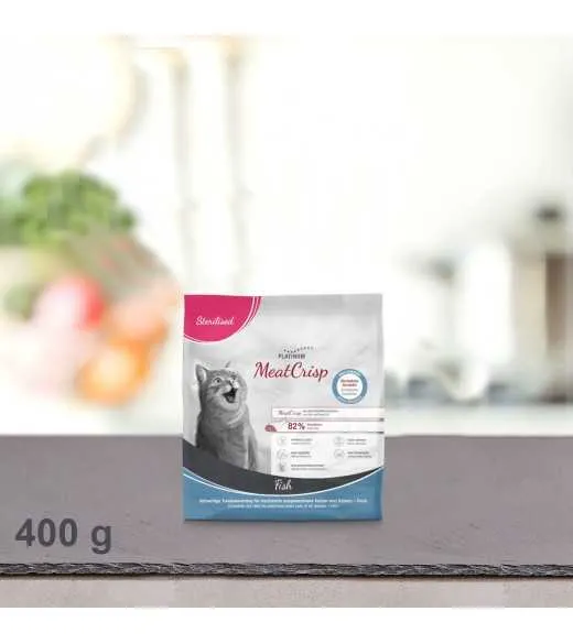 400 gram PLATINUM MeatCrisp Sterilised Fish kattemad PLATINUM 400 gram PLATINUM MeatCrisp Sterilised Fish kattemad PLATINUM