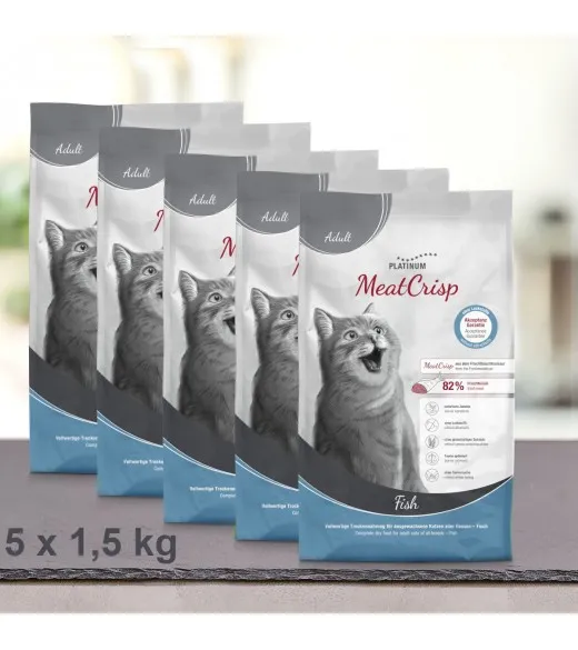 7,5 kg PLATINUM MeatCrisp Adult Fish kattemad 7,5 kg PLATINUM MeatCrisp Adult Fish kattemad