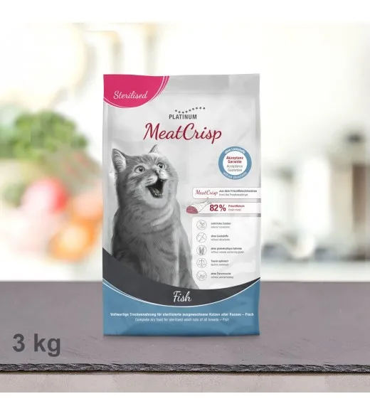 3 kg PLATINUM MeatCrisp Sterilised Fish kattemad PLATINUM 3 kg PLATINUM MeatCrisp Sterilised Fish kattemad PLATINUM