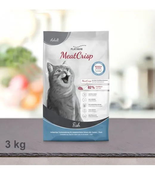 3 kg PLATINUM MeatCrisp Adult Fish kattemad PLATINUM 3 kg PLATINUM MeatCrisp Adult Fish kattemad PLATINUM