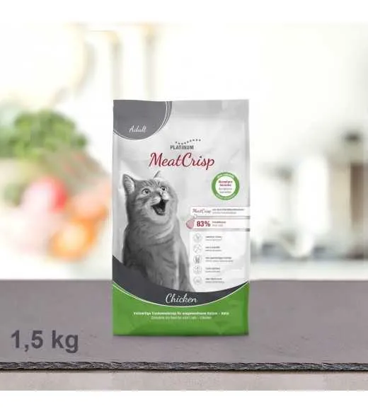 1,5 kg PLATINUM MeatCrisp Adult Chicken kattemad PLATINUM 1,5 kg PLATINUM MeatCrisp Adult Chicken kattemad PLATINUM