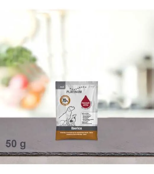 50 gram PLATINUM Iberico voksen hundefoder foderprøve PLATINUM 50 gram PLATINUM Iberico voksen hundefoder foderprøve PLATINUM